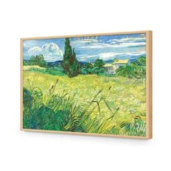 Green Field By Van Gogh -WALL ART DESGIN SALE green field by van gogh acrylic glass no border oak frame 45x30cm 444268