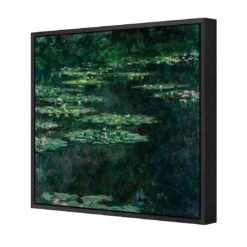 Green Water Lilies By Monet -WALL ART DESGIN SALE green water lilies by monet canvas black frame 37x37cm 245669