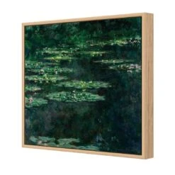 Green Water Lilies By Monet -WALL ART DESGIN SALE green water lilies by monet canvas oak frame 37x37cm 275724