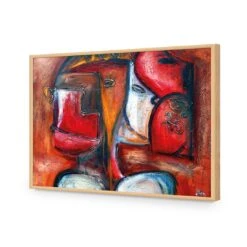 Griessel Koppen, Red (Rectangle) -WALL ART DESGIN SALE griessel koppen red rectangle acrylic glass no border oak frame 45x30cm 941331