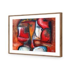 Griessel Koppen, Red (Rectangle) -WALL ART DESGIN SALE griessel koppen red rectangle acrylic glass with border natural frame 45x30cm 439918