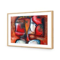 Griessel Koppen, Red (Rectangle) -WALL ART DESGIN SALE griessel koppen red rectangle acrylic glass with border oak frame 45x30cm 188591