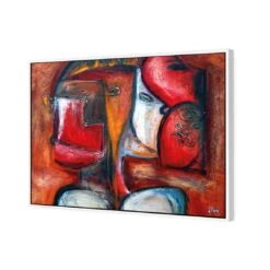 Griessel Koppen, Red (Rectangle) -WALL ART DESGIN SALE griessel koppen red rectangle canvas white floating frame 45x30cm 984424