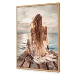 Hamptons Dreaming -WALL ART DESGIN SALE hamptons dreaming acrylic glass no border oak frame 45x30cm 513587