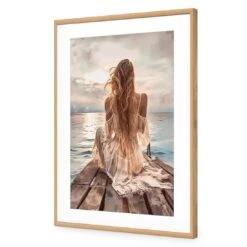 Hamptons Dreaming -WALL ART DESGIN SALE hamptons dreaming acrylic glass with border oak frame 45x30cm 946271