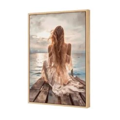Hamptons Dreaming -WALL ART DESGIN SALE hamptons dreaming canvas oak floating frame 45x30cm 473468