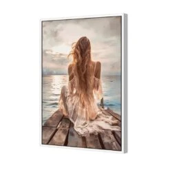 Hamptons Dreaming -WALL ART DESGIN SALE hamptons dreaming canvas white floating frame 45x30cm 952281