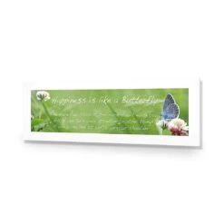 Happiness Is Like A Butterfly (long) -WALL ART DESGIN SALE happiness is like a butterfly long acrylic glass with border no frame 90x30cm 347433