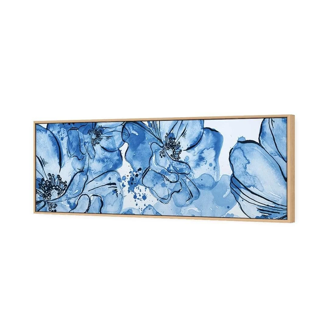 Happy Days, Blue (long) Happy Days, Blue (long) -WALL ART DESGIN SALE happy days blue long canvas oak floating frame 60x20cm 228286