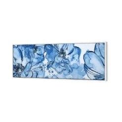Happy Days, Blue (long) 5 Happy Days, Blue (long) -WALL ART DESGIN SALE happy days blue long canvas white floating frame 60x20cm 767519