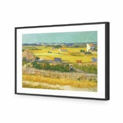 Harvest - Van Gogh Acrylic Print Art -WALL ART DESGIN SALE harvest van gogh acrylic print art with border black frame 45x30cm 536432