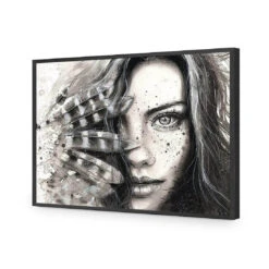 Heather Feather -WALL ART DESGIN SALE heather feather acrylic glass no border black frame 45x30cm 206783