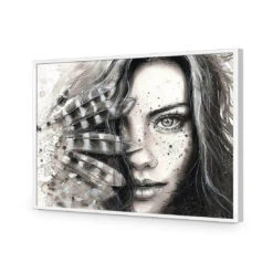 Heather Feather -WALL ART DESGIN SALE heather feather acrylic glass no border white frame 45x30cm 834633