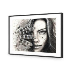 Heather Feather -WALL ART DESGIN SALE heather feather acrylic glass with border black frame 45x30cm 657251
