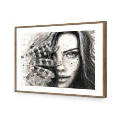 Heather Feather -WALL ART DESGIN SALE heather feather acrylic glass with border natural frame 45x30cm 927938