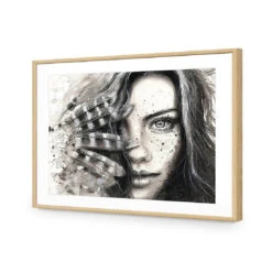 Heather Feather -WALL ART DESGIN SALE heather feather acrylic glass with border oak frame 45x30cm 704911