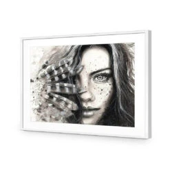 Heather Feather -WALL ART DESGIN SALE heather feather acrylic glass with border white frame 45x30cm 236867