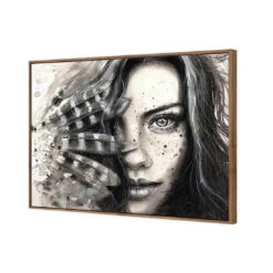 Heather Feather -WALL ART DESGIN SALE heather feather canvas natural floating frame 45x30cm 954820