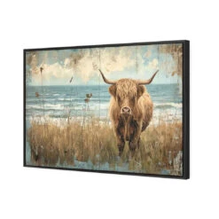 Henry The Highland Cow -WALL ART DESGIN SALE henry the highland cow canvas black floating frame 45x30cm 963728