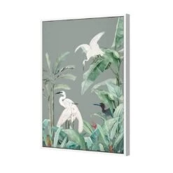 Heron Heaven II -WALL ART DESGIN SALE heron heaven ii canvas white floating frame 45x30cm 848124
