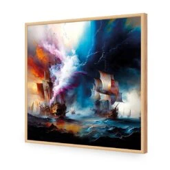 High Seas Ablaze I 17 High Seas Ablaze I -WALL ART DESGIN SALE high seas ablaze i acrylic glass no border oak frame 37x37cm 181757