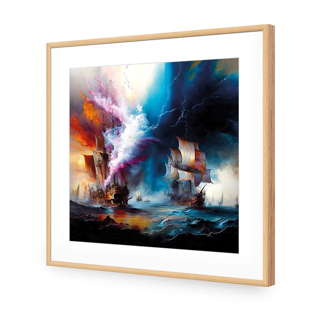 High Seas Ablaze I High Seas Ablaze I -WALL ART DESGIN SALE high seas ablaze i acrylic glass with border oak frame 37x37cm 435938
