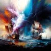 High Seas Ablaze I -WALL ART DESGIN SALE high seas ablaze i canvas stretched canvas 37x37cm 717483