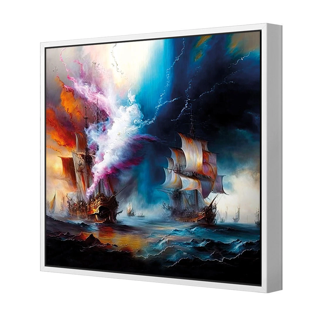 High Seas Ablaze I High Seas Ablaze I -WALL ART DESGIN SALE high seas ablaze i canvas white frame 37x37cm 213458