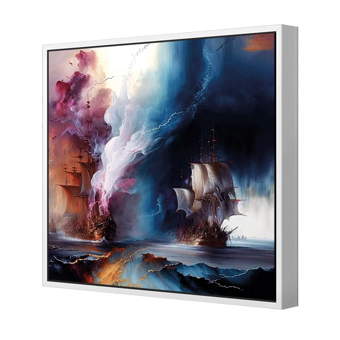 High Seas Ablaze II High Seas Ablaze II -WALL ART DESGIN SALE high seas ablaze ii canvas white frame 37x37cm 975593