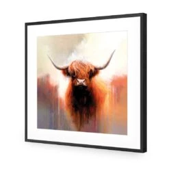 Highland Spirit I -WALL ART DESGIN SALE highland spirit i acrylic glass with border black frame 37x37cm 607844