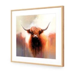 Highland Spirit I -WALL ART DESGIN SALE highland spirit i acrylic glass with border oak frame 37x37cm 130305
