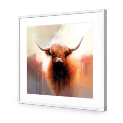 Highland Spirit I -WALL ART DESGIN SALE highland spirit i acrylic glass with border white frame 37x37cm 911216