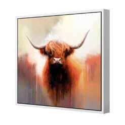 Highland Spirit I -WALL ART DESGIN SALE highland spirit i canvas white floating frame 37x37cm 682167