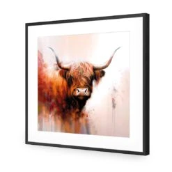 Highland Spirit II -WALL ART DESGIN SALE highland spirit ii acrylic glass with border black frame 37x37cm 473393