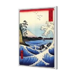 Hiroshige, 36 Views Of Mount Fuji -WALL ART DESGIN SALE hiroshige 36 views of mount fuji canvas white floating frame 45x30cm 700692