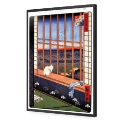 Hiroshige, Asakusa Ricefields -WALL ART DESGIN SALE hiroshige asakusa ricefields acrylic glass no border black frame 45x30cm 623188