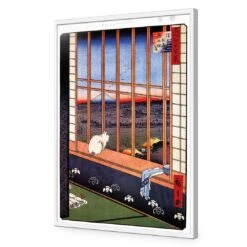 Hiroshige, Asakusa Ricefields -WALL ART DESGIN SALE hiroshige asakusa ricefields acrylic glass no border white frame 45x30cm 897585