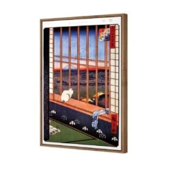 Hiroshige, Asakusa Ricefields -WALL ART DESGIN SALE hiroshige asakusa ricefields canvas natural floating frame 45x30cm 284268