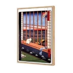 Hiroshige, Asakusa Ricefields -WALL ART DESGIN SALE hiroshige asakusa ricefields canvas oak floating frame 45x30cm 531507