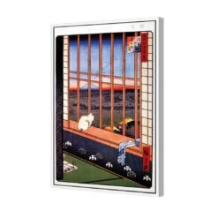Hiroshige, Asakusa Ricefields -WALL ART DESGIN SALE hiroshige asakusa ricefields canvas white floating frame 45x30cm 288551