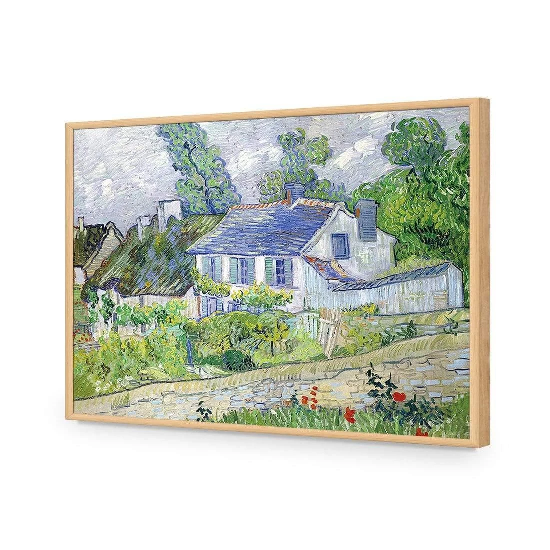 Houses At Auvers By Van Gogh Houses At Auvers By Van Gogh -WALL ART DESGIN SALE houses at auvers by van gogh acrylic glass no border oak frame 45x30cm 663583