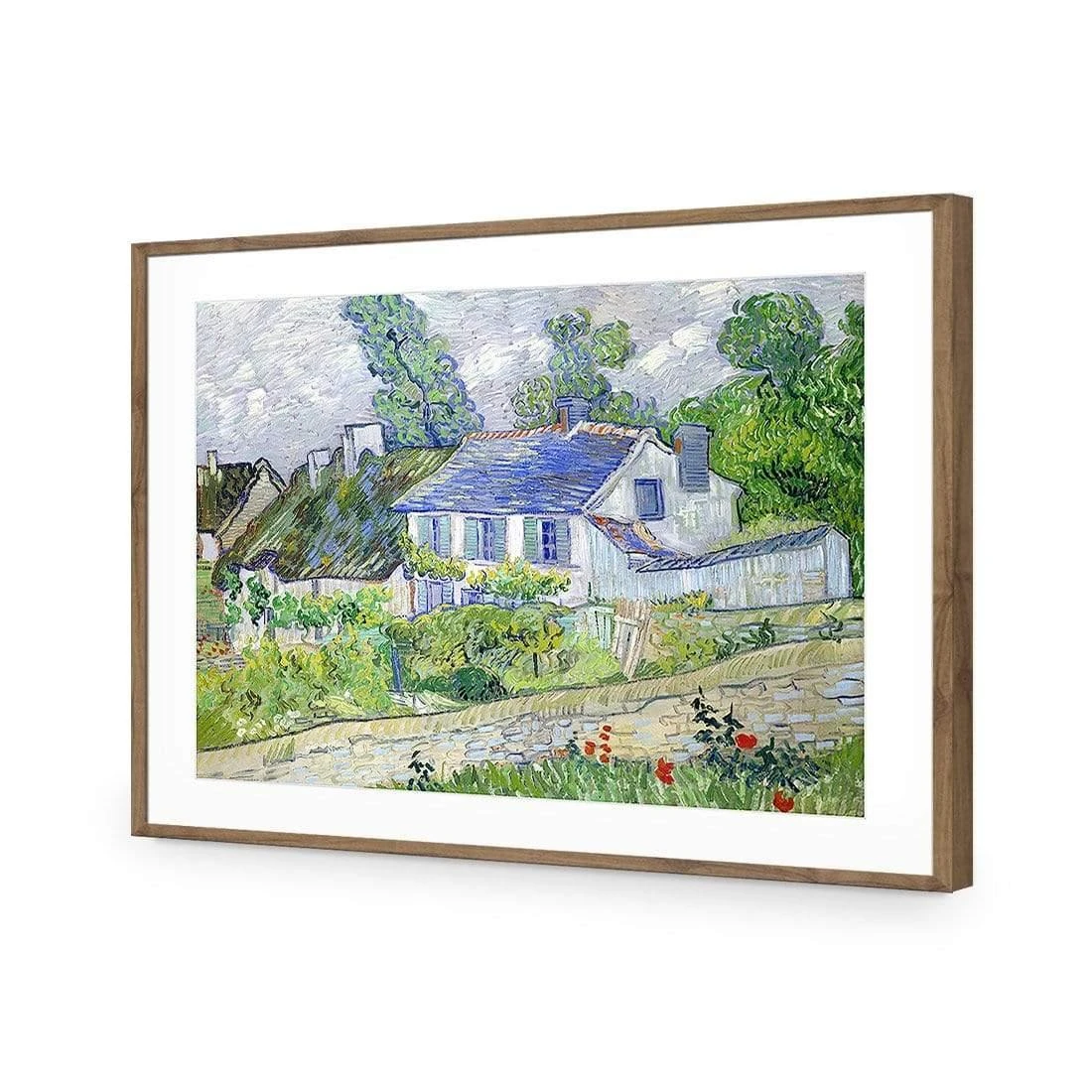Houses At Auvers By Van Gogh Houses At Auvers By Van Gogh -WALL ART DESGIN SALE houses at auvers by van gogh acrylic glass with border natural frame 45x30cm 366955