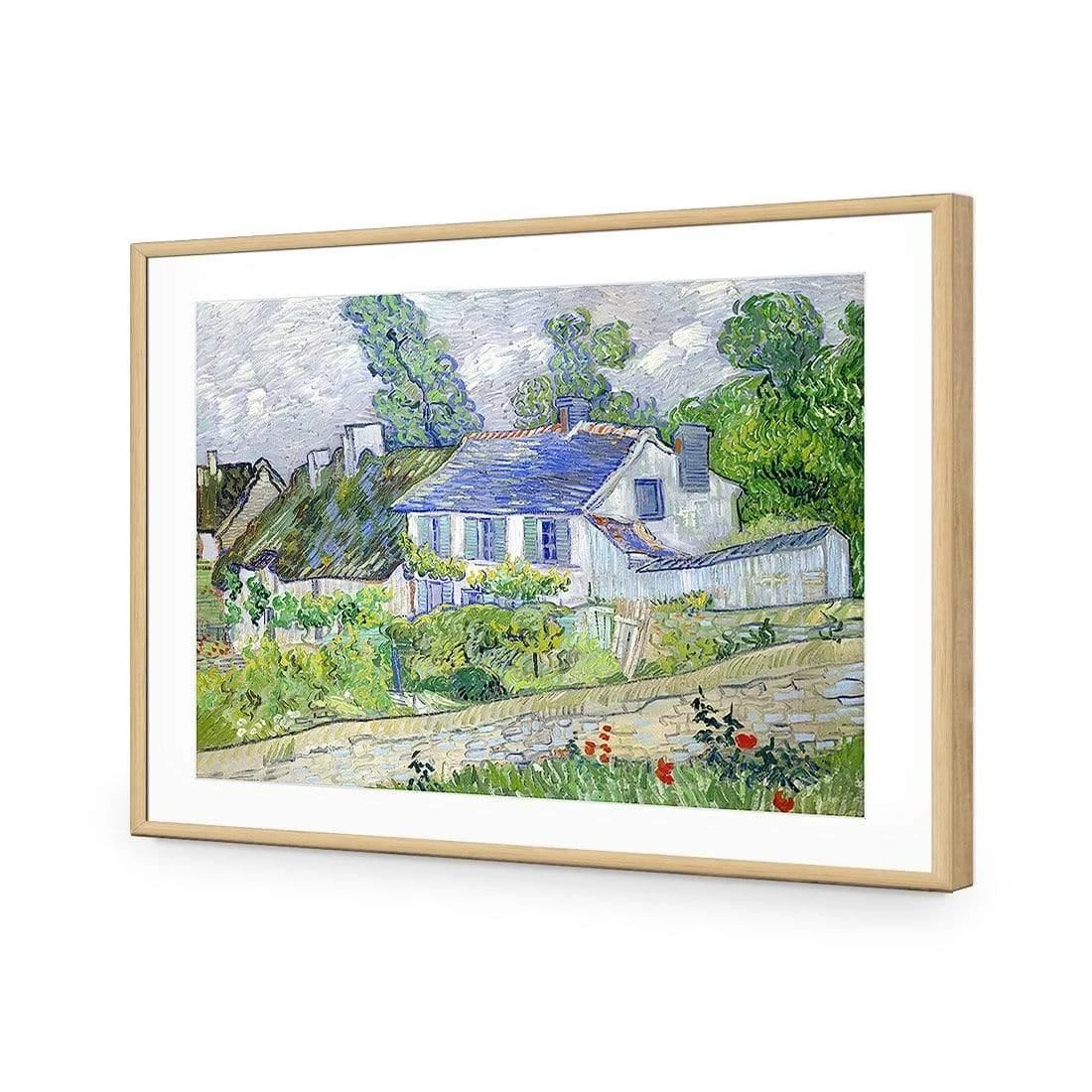 Houses At Auvers By Van Gogh Houses At Auvers By Van Gogh -WALL ART DESGIN SALE houses at auvers by van gogh acrylic glass with border oak frame 45x30cm 901746