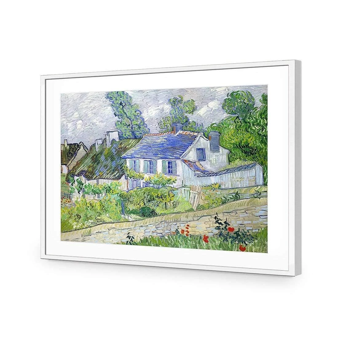 Houses At Auvers By Van Gogh Houses At Auvers By Van Gogh -WALL ART DESGIN SALE houses at auvers by van gogh acrylic glass with border white frame 45x30cm 267721