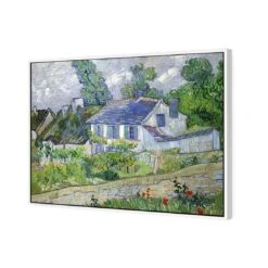 Houses At Auvers By Van Gogh 6 Houses At Auvers By Van Gogh -WALL ART DESGIN SALE houses at auvers by van gogh canvas white frame 45x30cm 363703