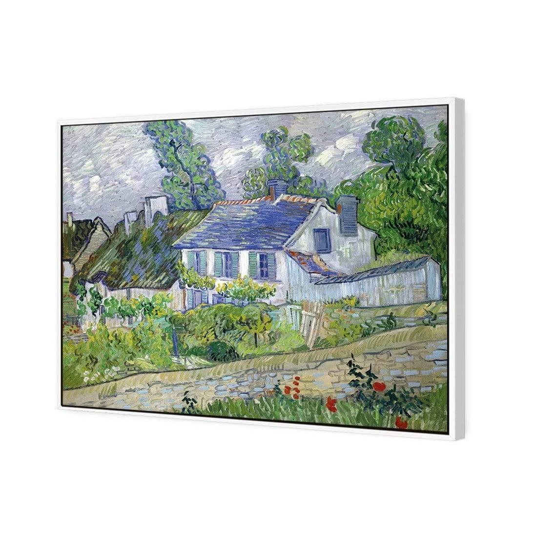 Houses At Auvers By Van Gogh Houses At Auvers By Van Gogh -WALL ART DESGIN SALE houses at auvers by van gogh canvas white frame 45x30cm 363703