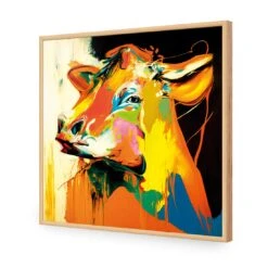 Huffy Heifer -WALL ART DESGIN SALE huffy heifer acrylic glass no border oak frame 37x37cm 385606