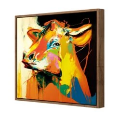 Huffy Heifer -WALL ART DESGIN SALE huffy heifer canvas natural floating frame 37x37cm 325758