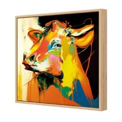 Huffy Heifer -WALL ART DESGIN SALE huffy heifer canvas oak floating frame 37x37cm 694199