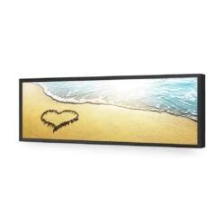 I Love The Beach (long) -WALL ART DESGIN SALE i love the beach long acrylic glass no border black frame 90x30cm 204312